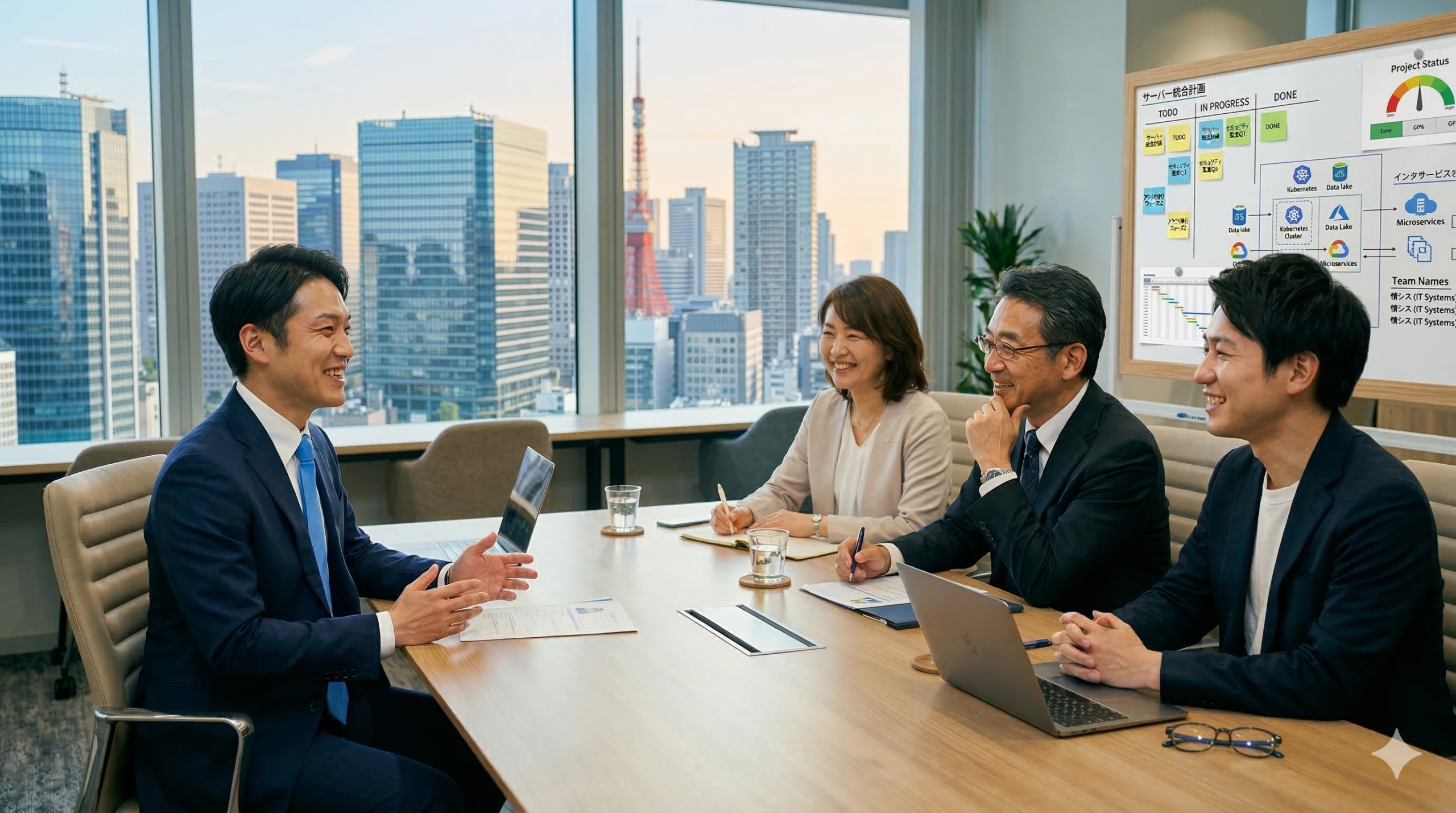 情シス担当者が面談しているイメージ